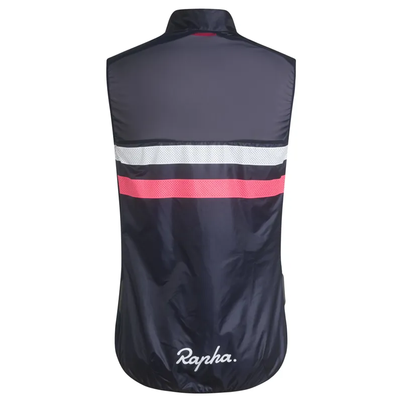 Rapha Brevet Gilet in Navy Hi Vis Pink and White-1